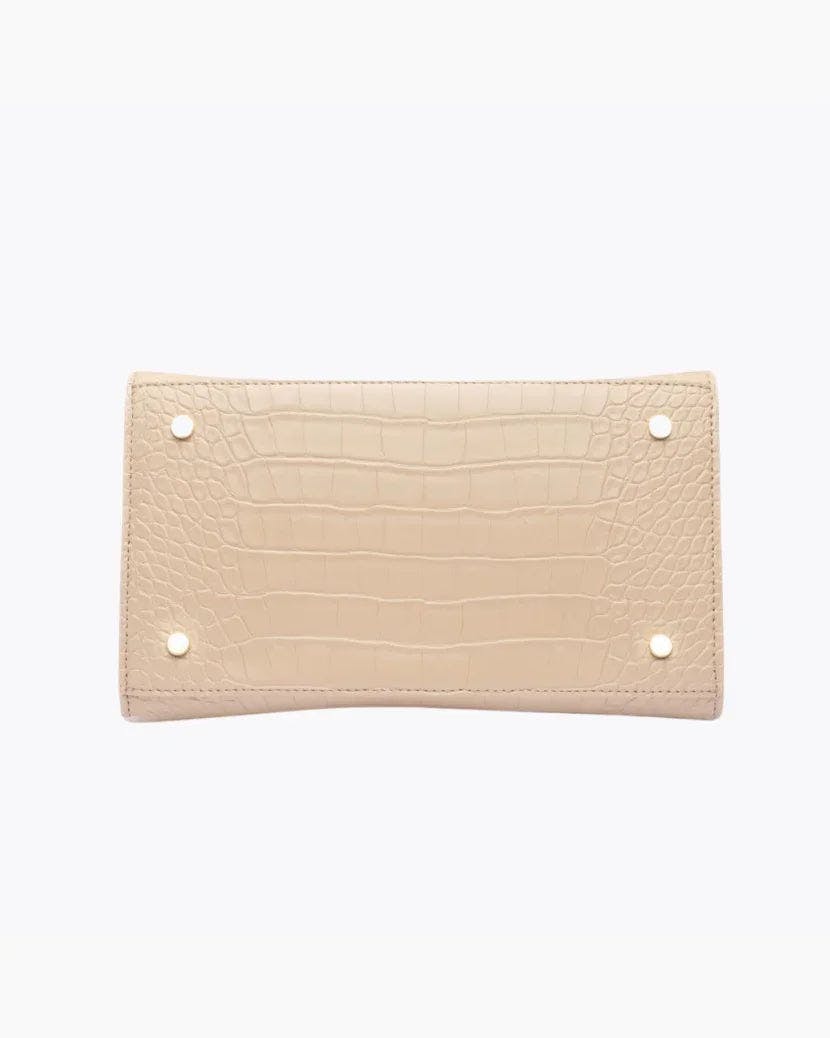 Medium Stylish, Chic Insulated Lunchbox, Cream Croc