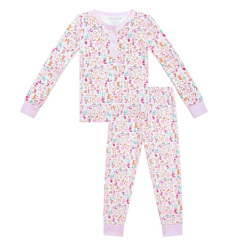 Ski Two Piece Kids Henley Pajamas