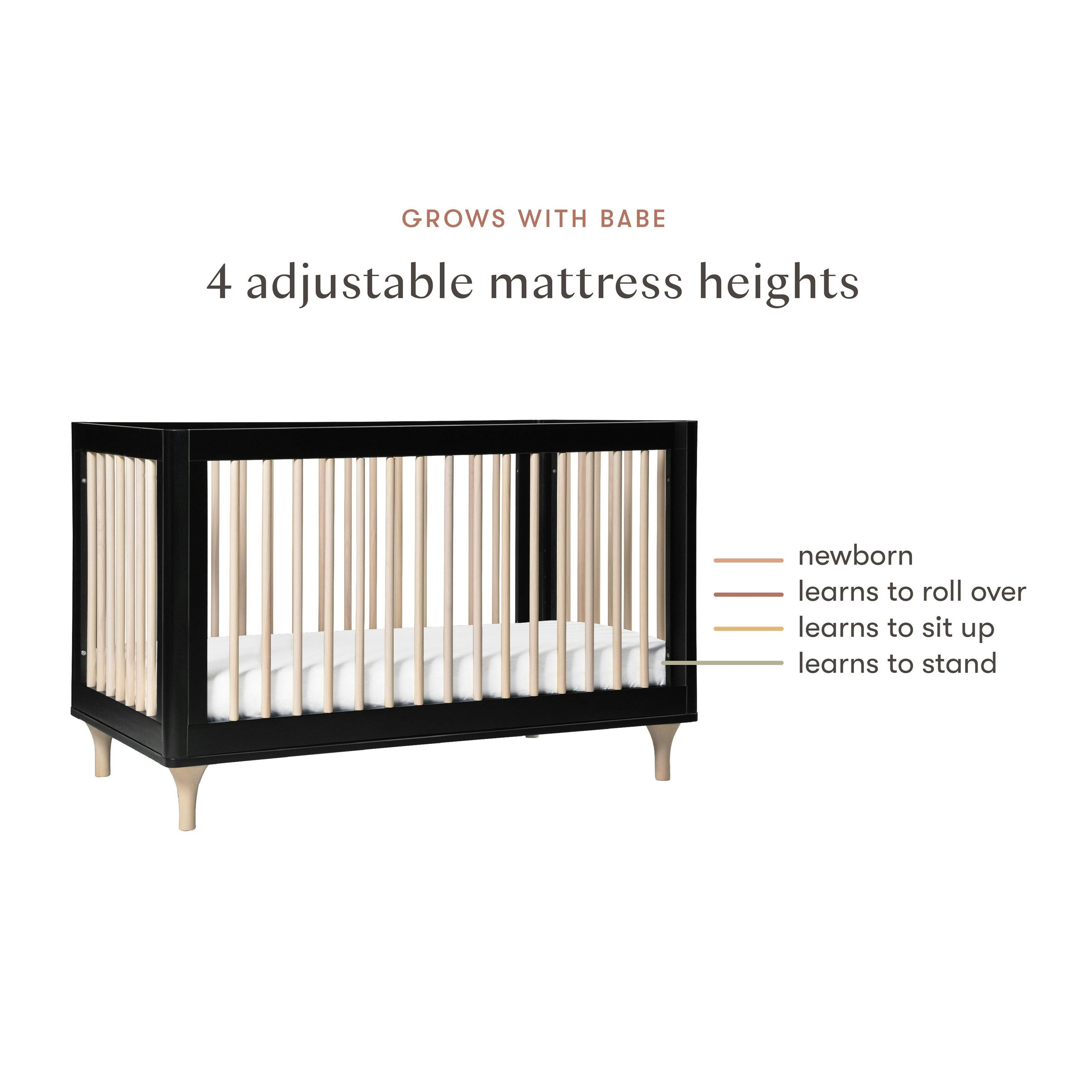Babyletto Lolly 3-in-1 Convertible Crib with Toddler Bed Conversion Kit