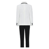 White Suit Set with Black Accents