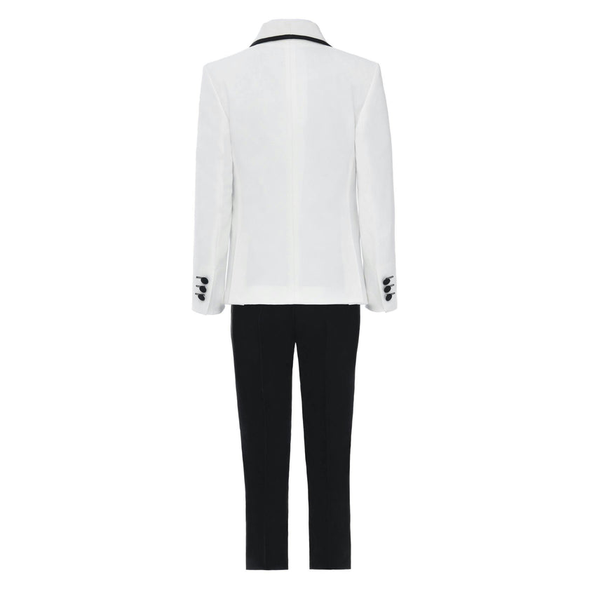 White Suit Set with Black Accents