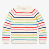 Kids crewneck sweater in rainbow stripe