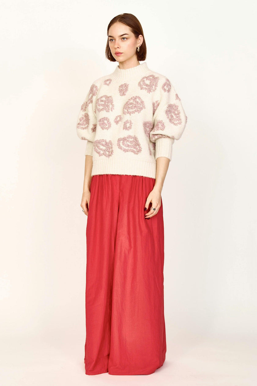 Cusco Waterlily Pullover in Ivory/Fawn