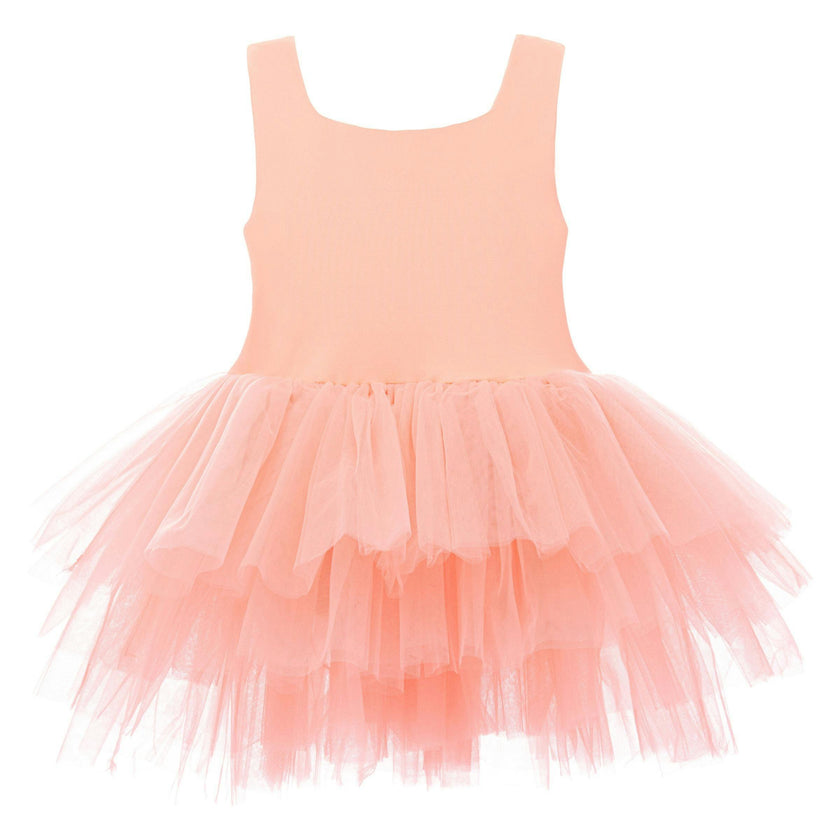 Orange Coral Solid Tutu Dress