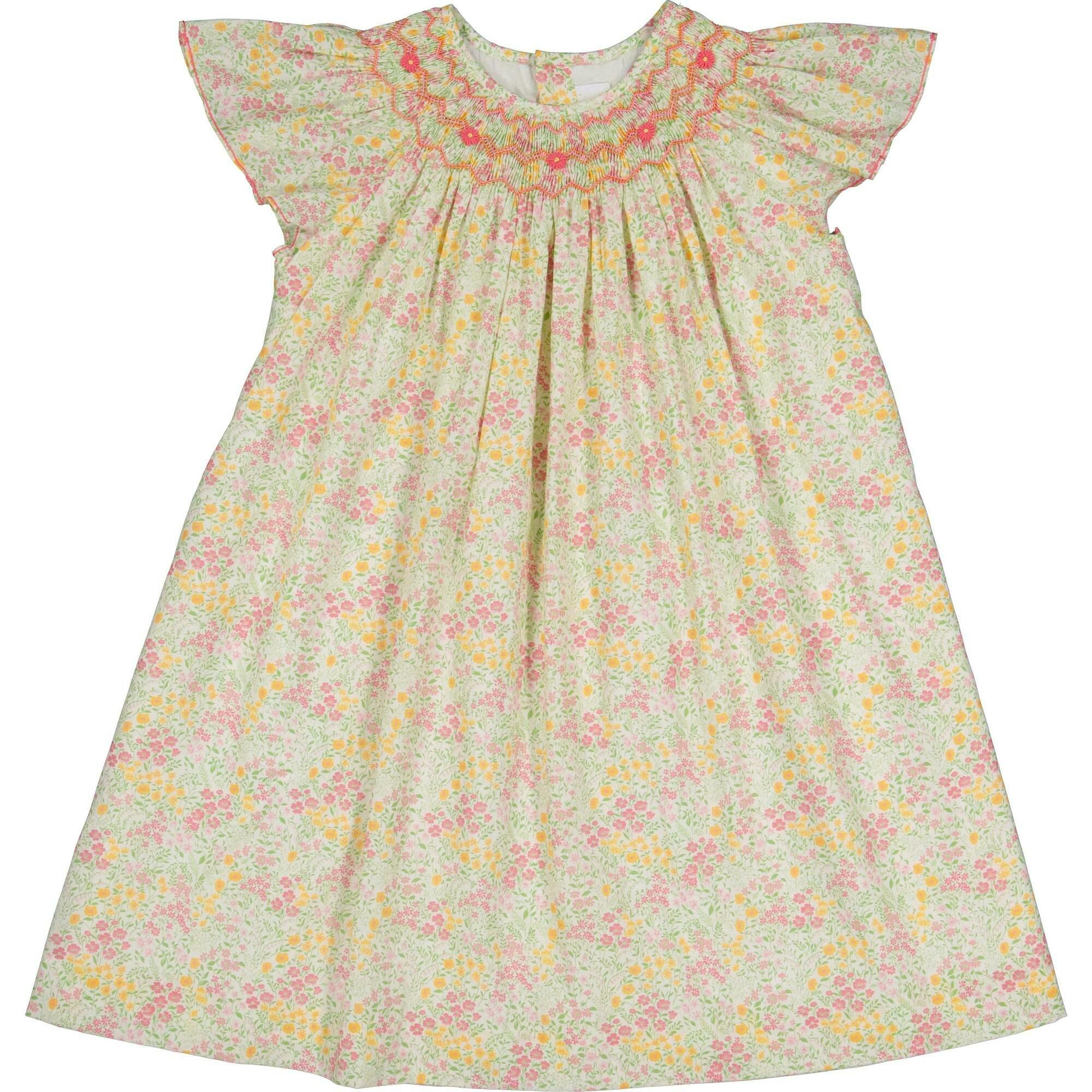 Prune Floral Frills Bishop Dress