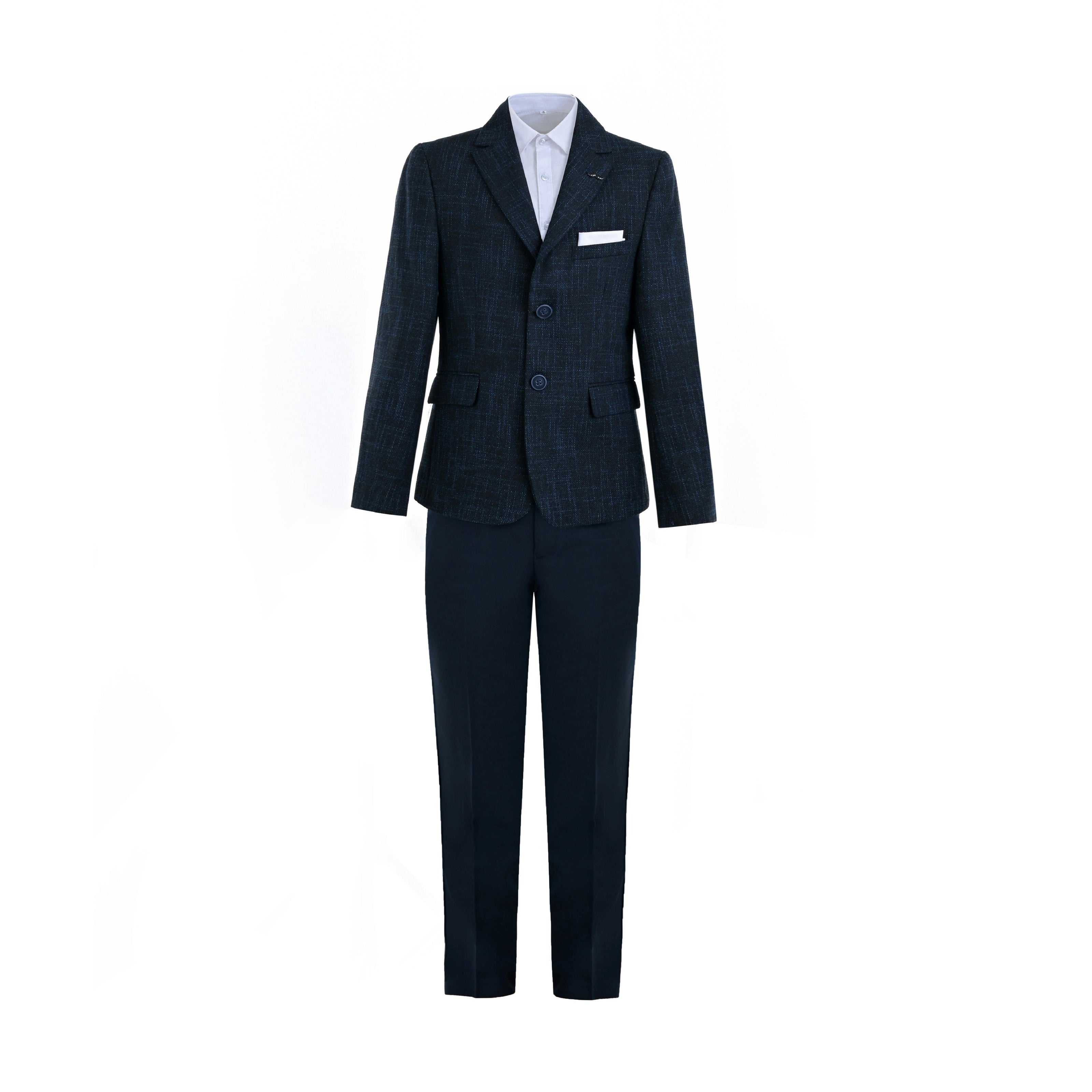 Blue Alexander Checked Pattern Blazer Suit Set