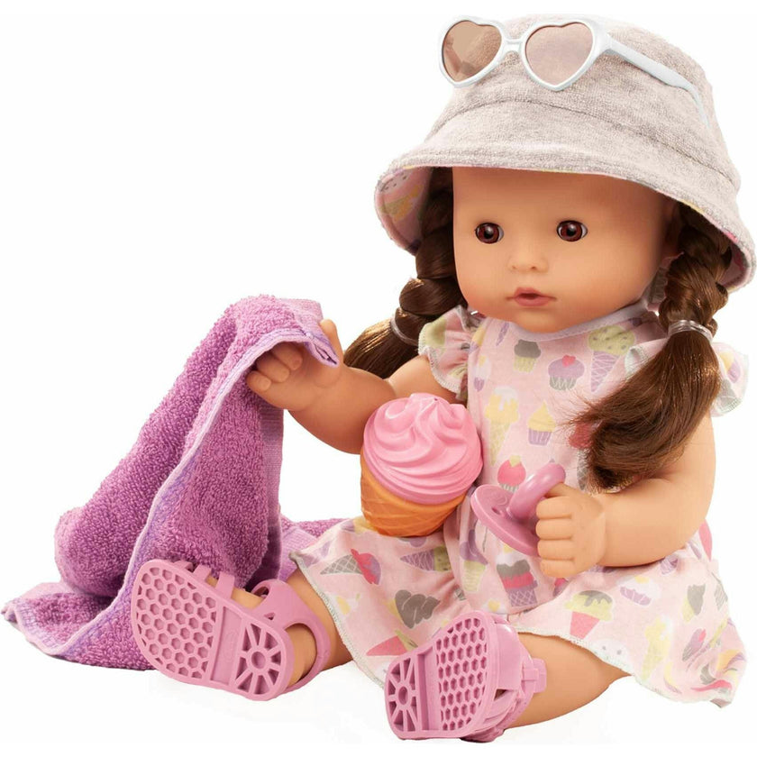 Maxy Aquini Popsicle - 16.5" All Vinyl Bath Baby Doll with Brown Hair to Wash and Style