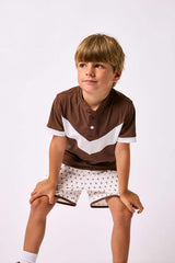 brown retro v blade shirt