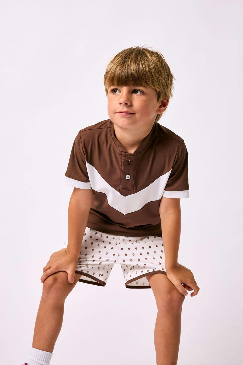 brown retro v blade shirt