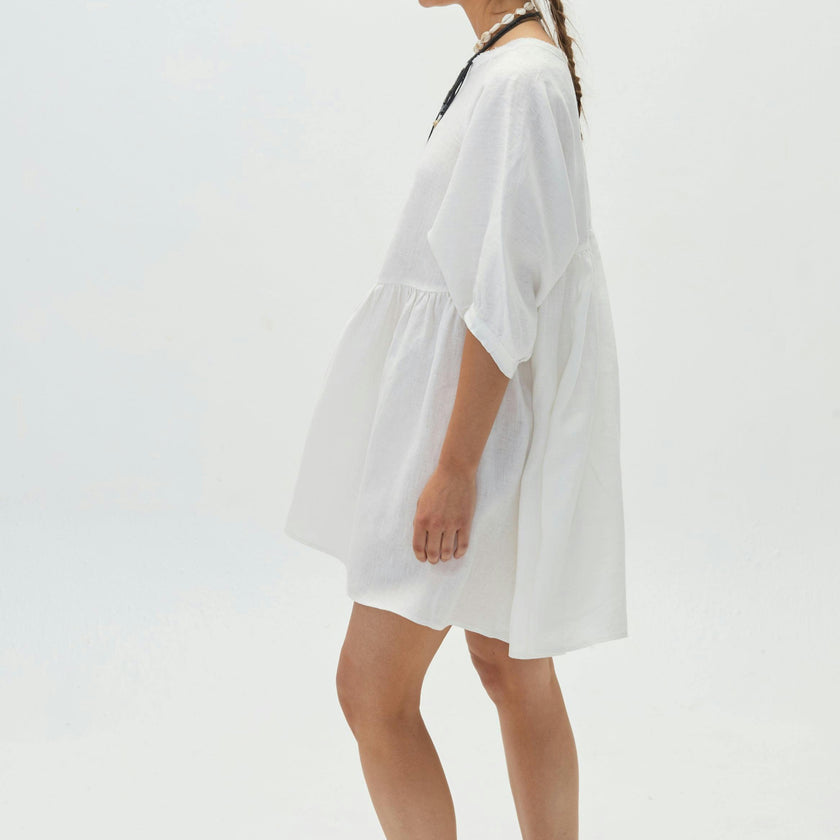Alcala Linen Dress - Off White