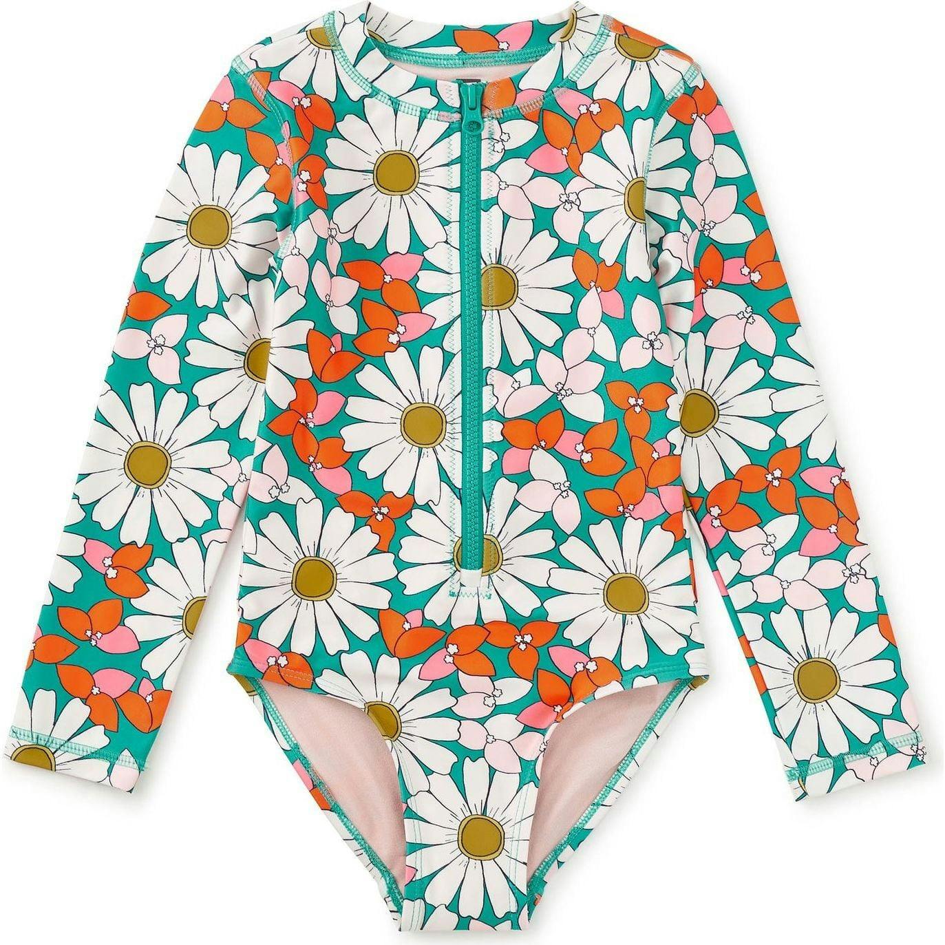 Long Sleeve One-Piece Swimsuit, Green