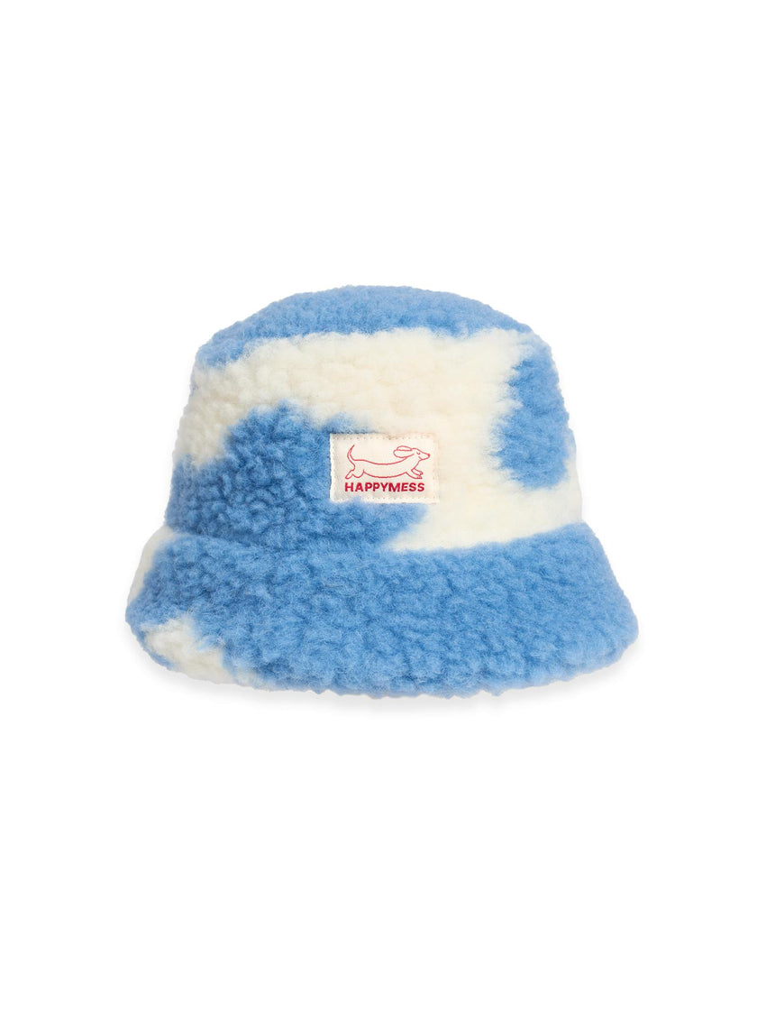 children's merino bucket hat - blue cow