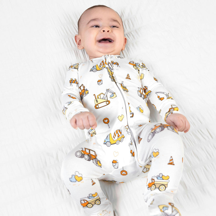 Love Trucks White Bamboo Convertible Footie
