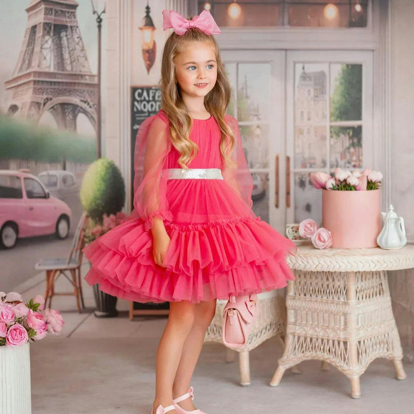Parisian Rosé Tulle Party Dress