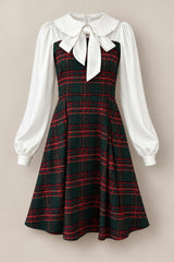 Tawny Dress in Evergreen Plaid