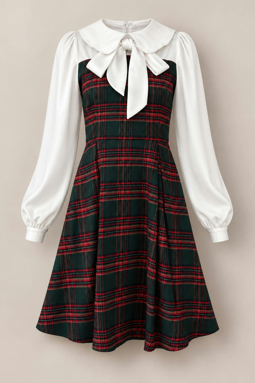 Tawny Dress in Evergreen Plaid