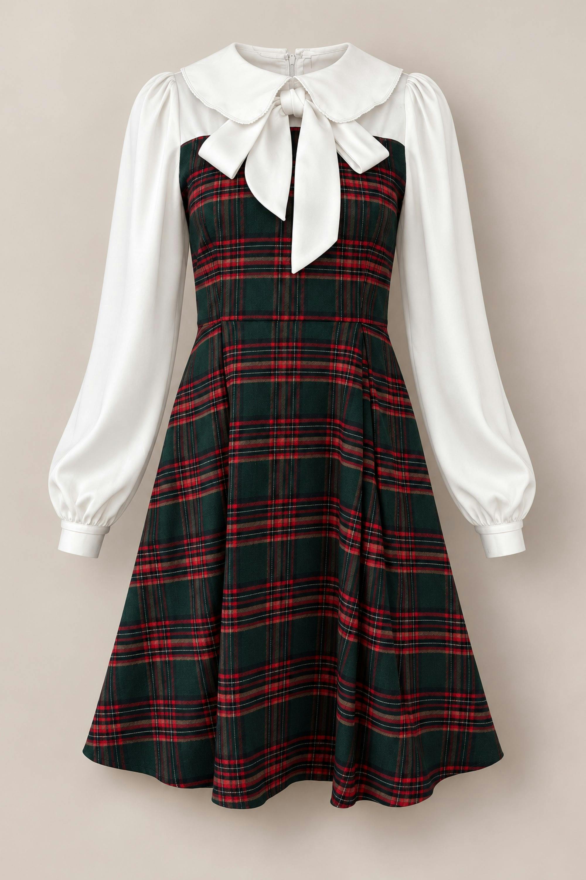 Tawny Dress in Evergreen Plaid