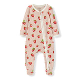 Strawberry Organic Cotton Zipper Footed Romper