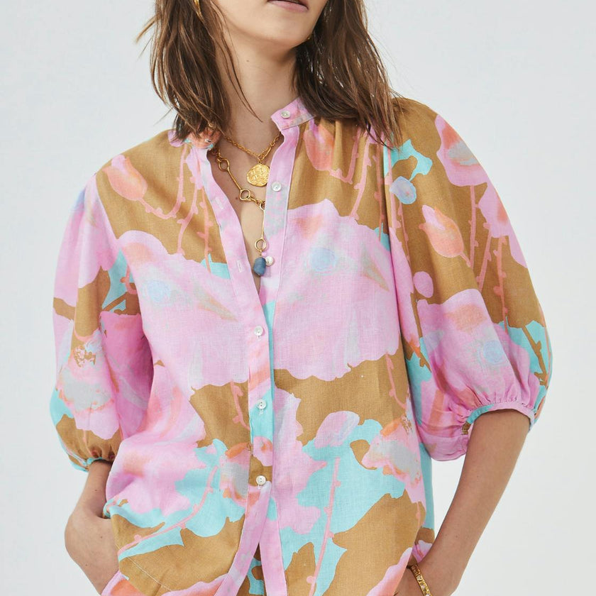 Bubble Linen Shirt - Aquarela