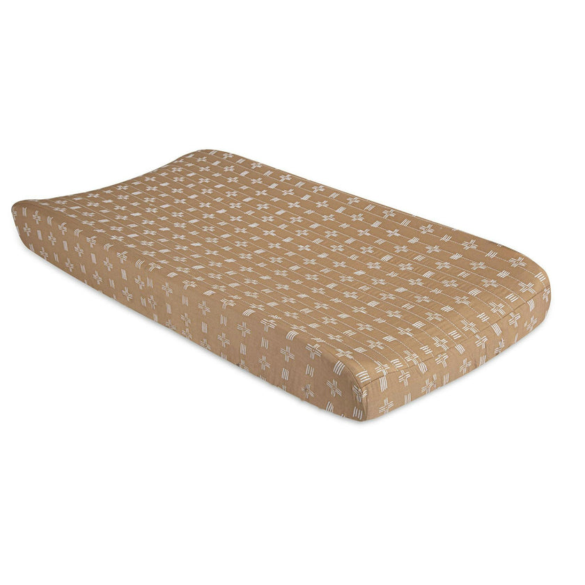 Ezra Copper Dash Cotton Quilted Change Pad Cover