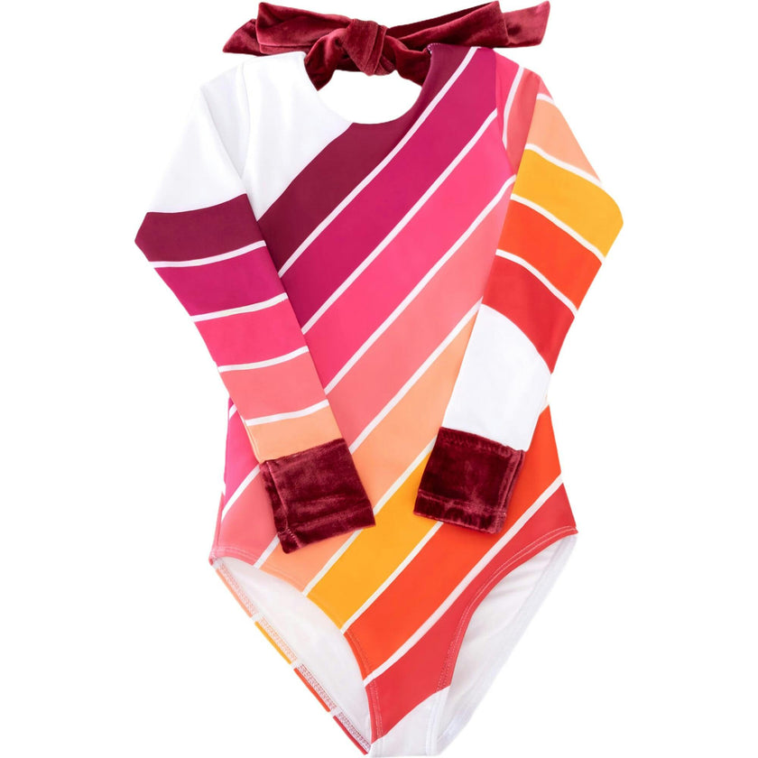 Sunset Beach Rainbow One Piece Long Sleeve