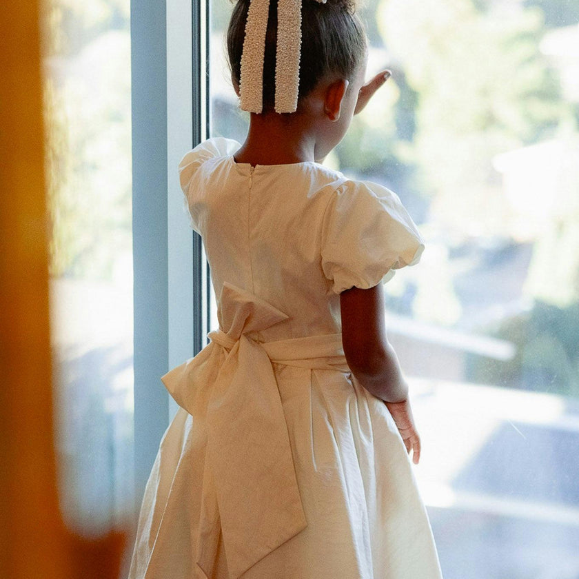 Mini Wrenley Dress in Cream Taffeta