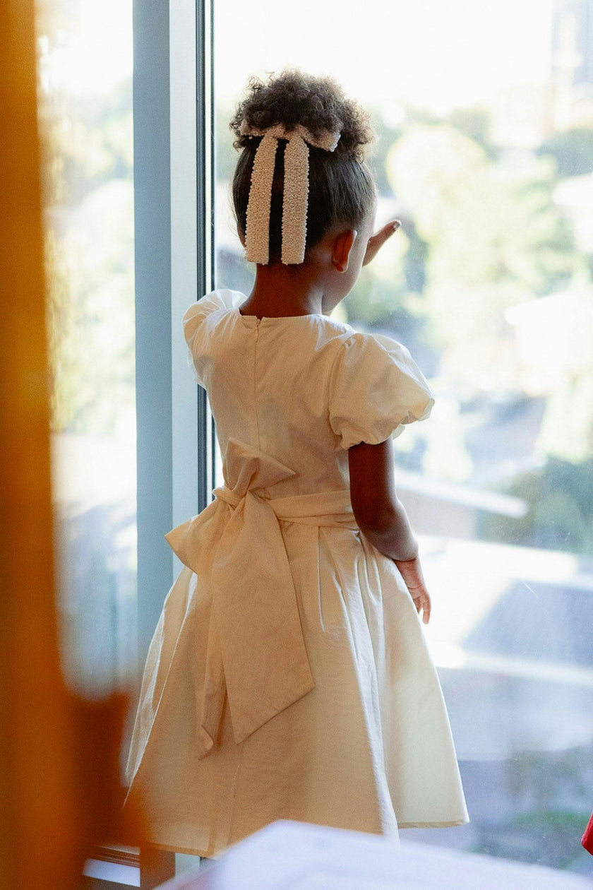 Mini Wrenley Dress in Cream Taffeta