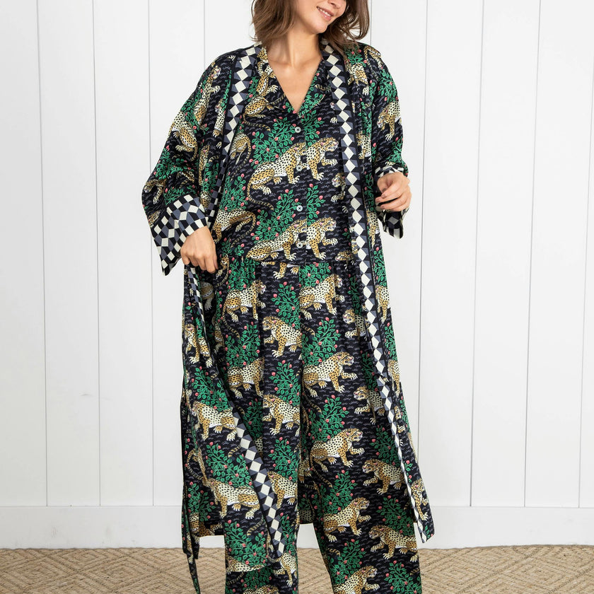Bagheera - Eco Satin Robe - Ink