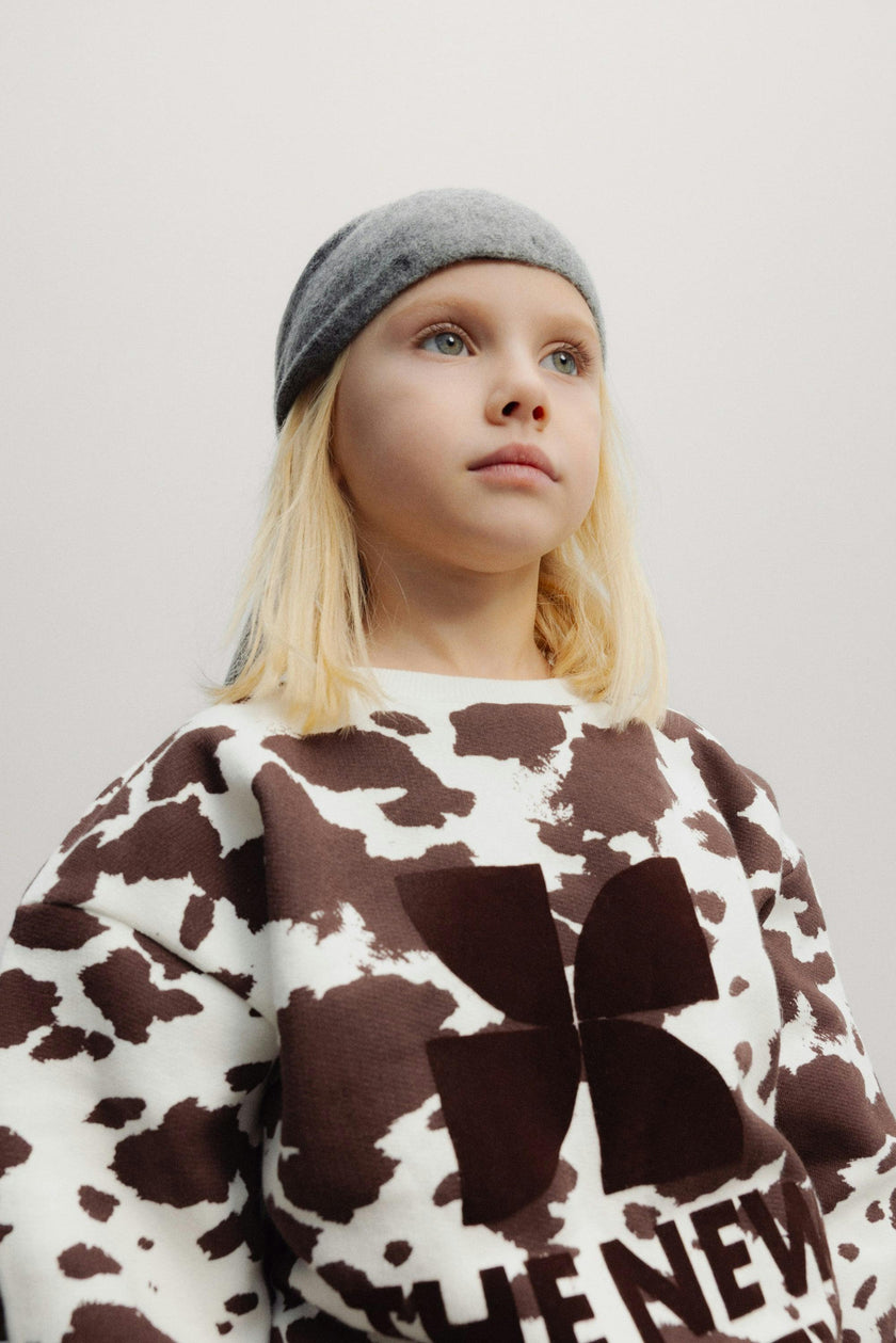 TNS Logo Sweatshirt Cow Print