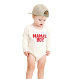 Mama's Boy Varsity Patch Long Sleeve Romper