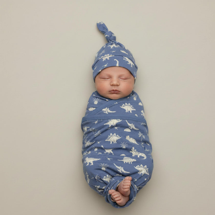 Organic Swaddle Blanket & Hat Set