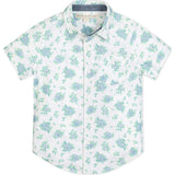 Linen Short Sleeve Button Down Shirt, Blue