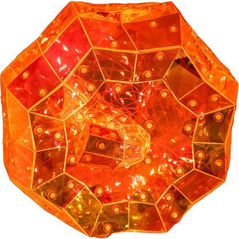 6.5-Inch 100-Light Orange Micro LED Holographic Jack-O-Lantern