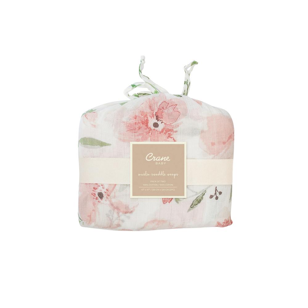 Parker Cotton Muslin Swaddle Blanket Set (Floral, Set of 2)