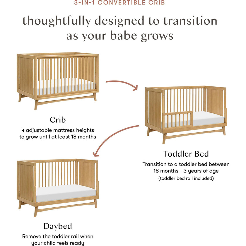 Peggy Mid-Century 3-in-1 Convertible Crib