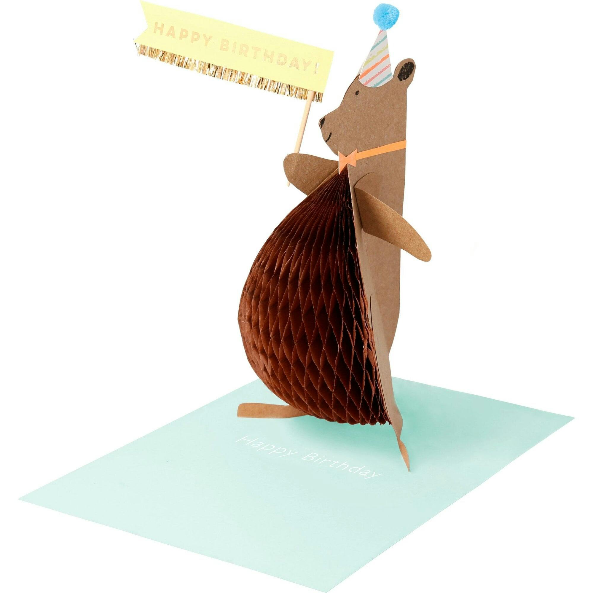 Honey Bear Stand-Up Birthday Card