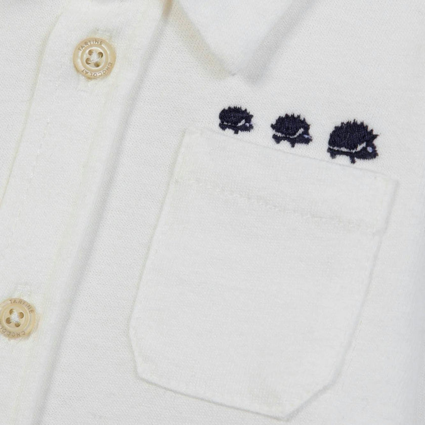 TARTINE ET CHOCOLAT Classic Cotton Baby Shirt - Nacre