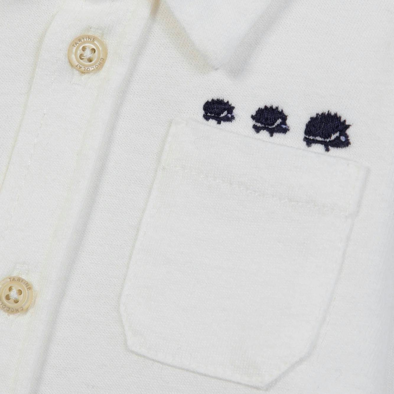 TARTINE ET CHOCOLAT Classic Cotton Baby Shirt - Nacre