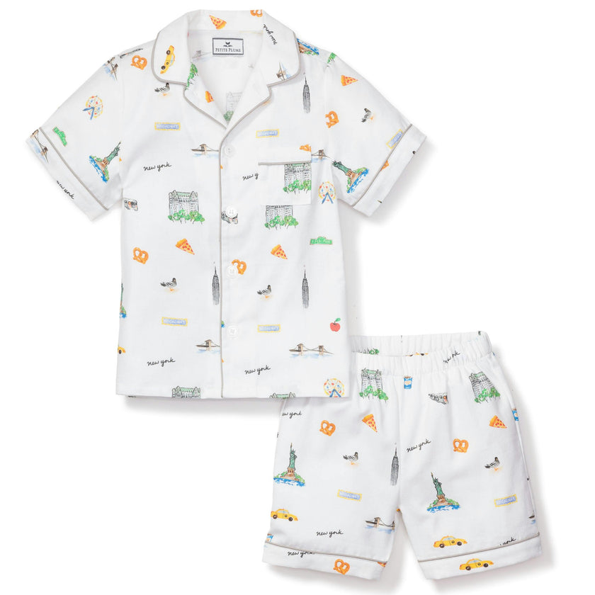 Kid's Twill Pajama Short Set in New York! New York!