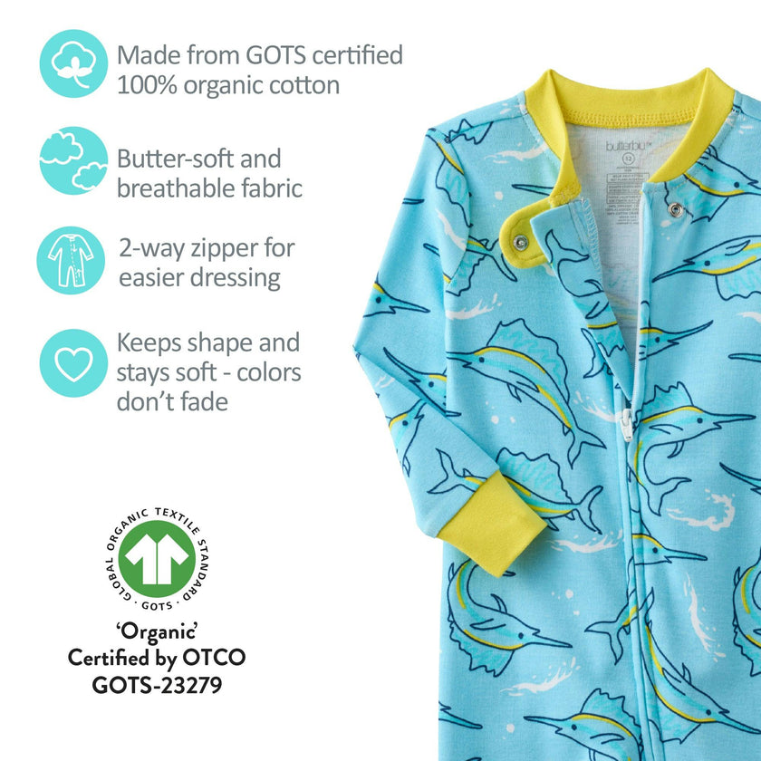 SHAWN Snug-fit Footless Baby Pajamas for Boys & Girls