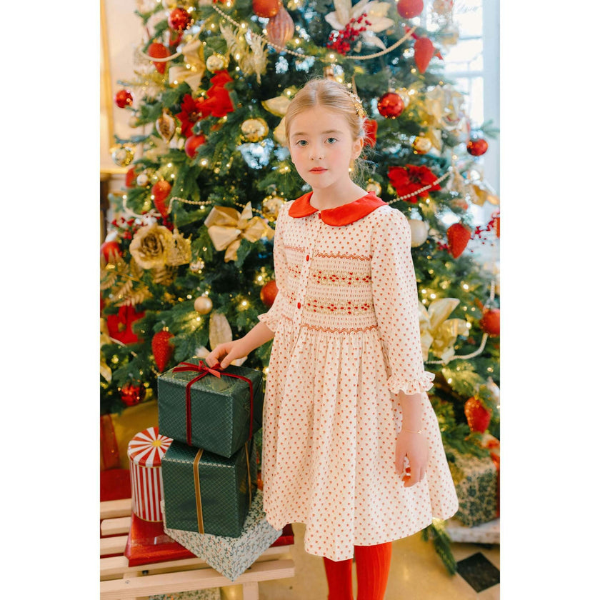 Olympe Green Long Sleeve Smocked Dress