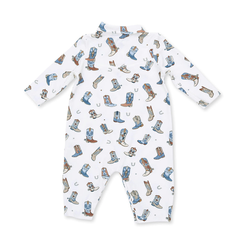 Buckaroo Boots - Long Sleeve Cowboy Romper