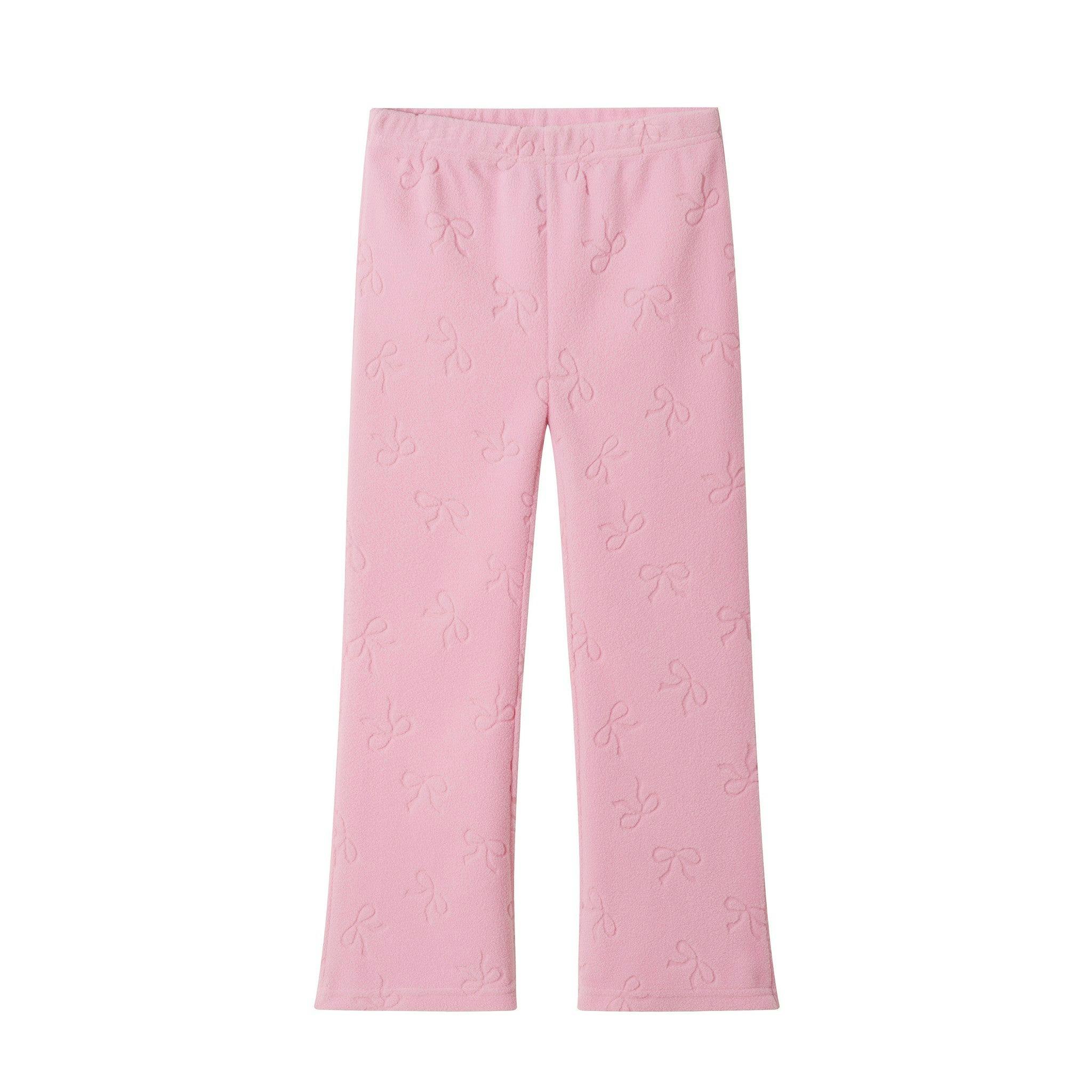 Plush Hoodie & Matching Pant Set | Bows