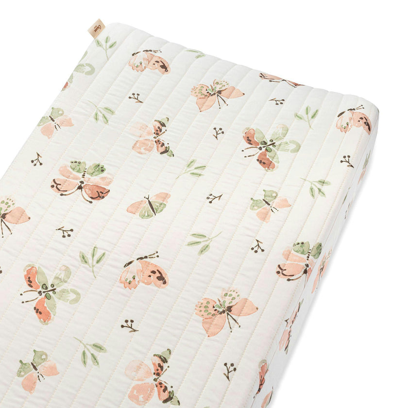 Parker Butterfly Cotton Quilted Change Pad Cover
