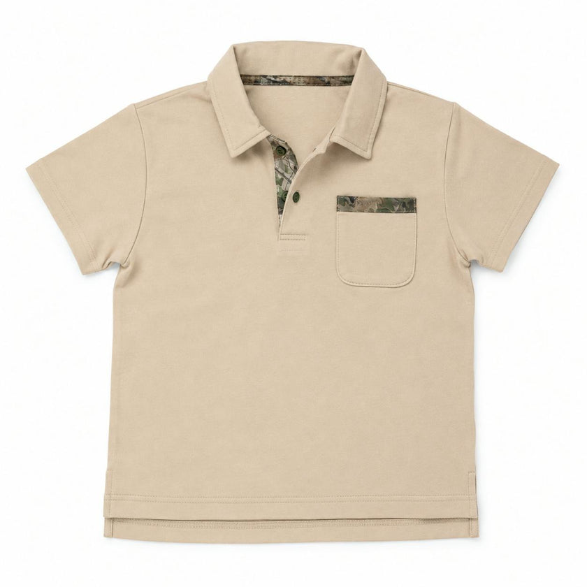 Archie Polo- Oak Dust / Forest Camo