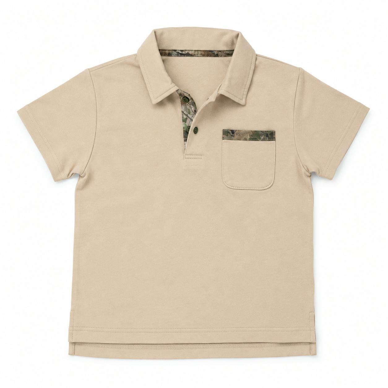 Archie Polo- Oak Dust / Forest Camo