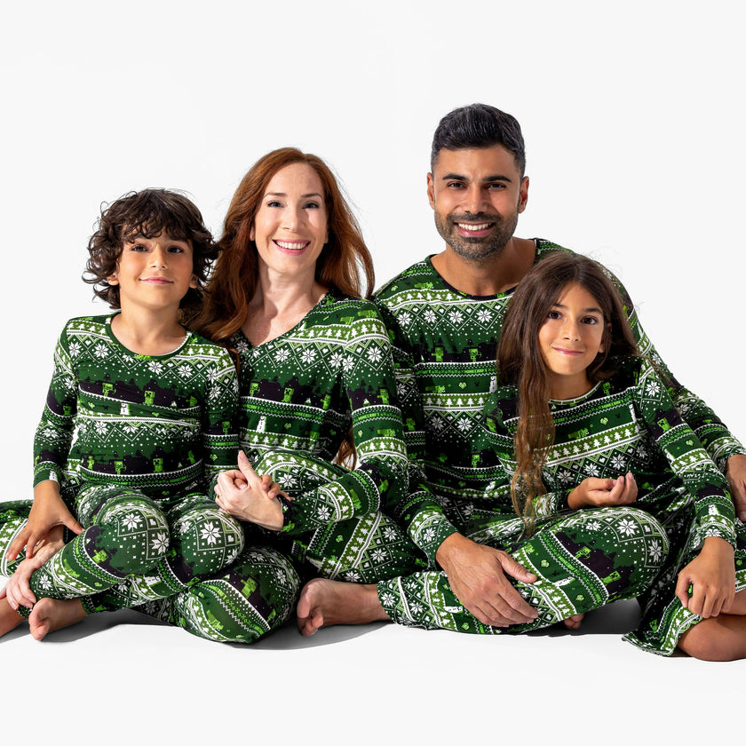 Minecraft Creeper Holiday Bamboo Kids Pajamas