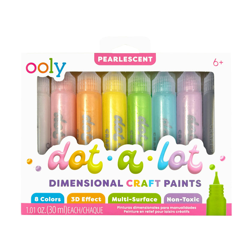 Dot-a-Lot 3D Dimensional Craft Paint - Pearlescent - Set of 8
