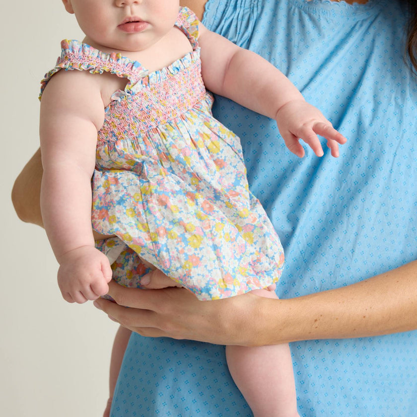 baby girls jasmine blossom smocked top and bloomer set