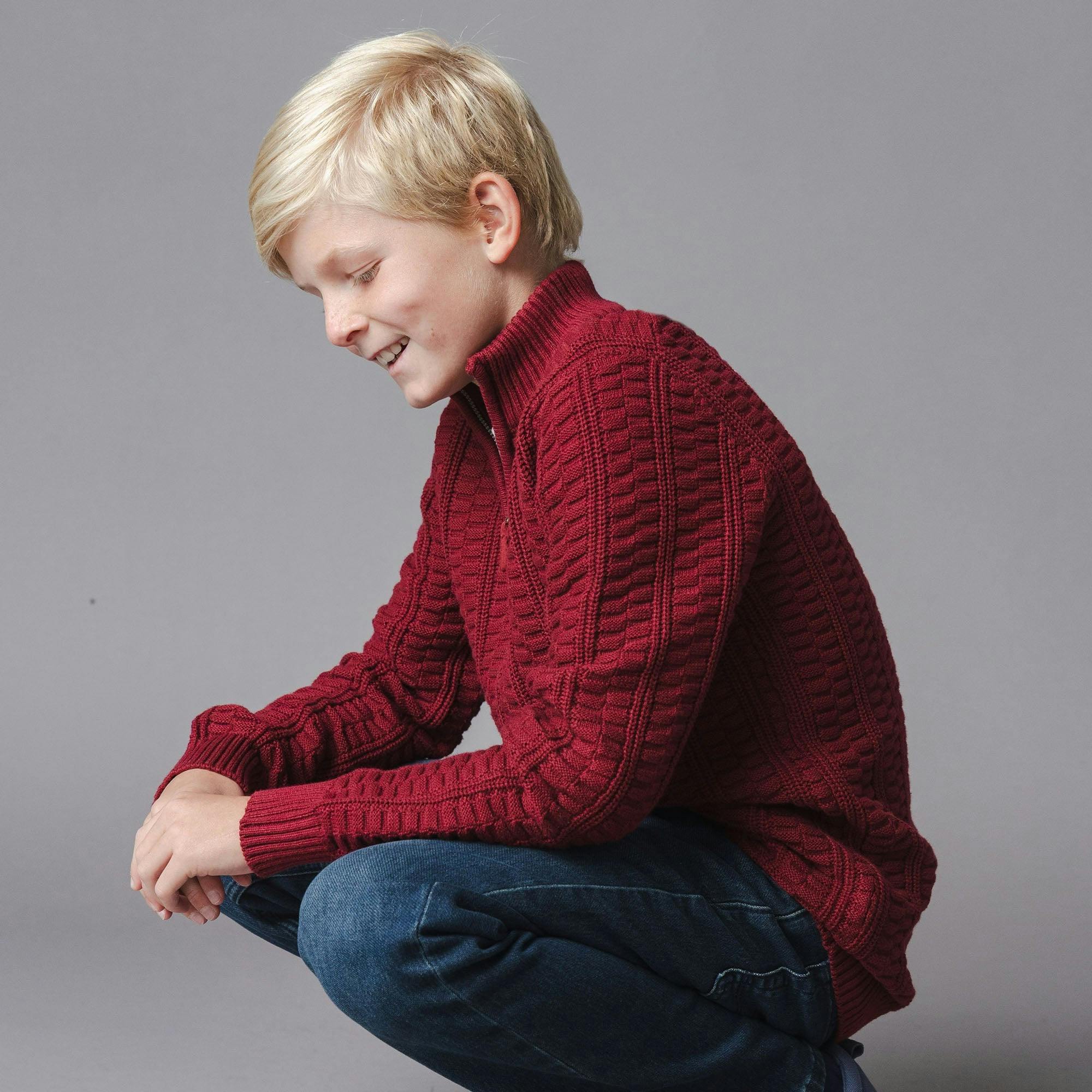 Organic Half Zip Cable Sweater
